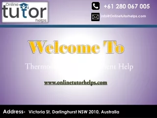 Thermodynamics Assignment Help