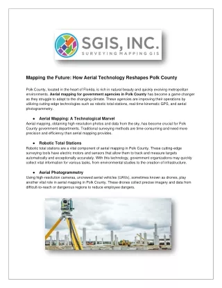 Geographic Information Science consulting in Polk County