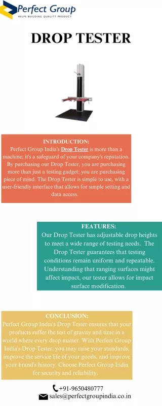 Drop tester | Perfect Group India