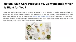 Natural Skin Care Products vs. Conventional_ Which Is Right for You_