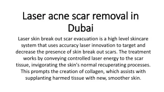 Laser acne scar removal in Dubai
