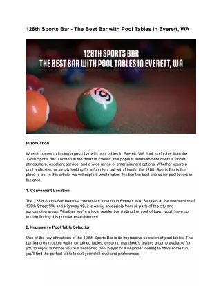 128th Sports Bar - The Best Bar with Pool Tables in Everett, WA