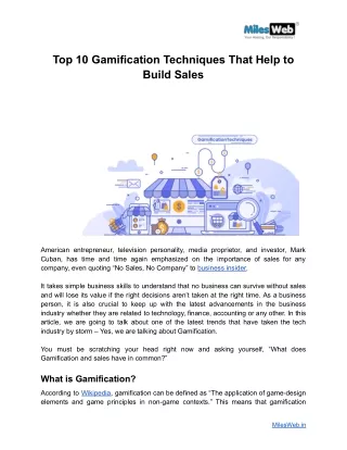 Top 10 Gamification Techniques That Help to Build Sales
