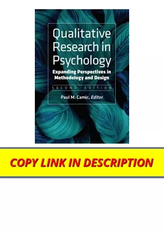 Ebook download Qualitative Research in Psychology Expanding Perspectives in Meth