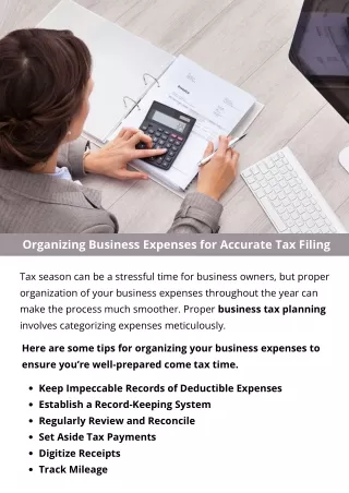 Organizing Business Expenses for Accurate Tax Filing