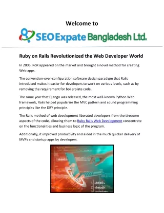 Ruby Rails Web Development  SEO Expert Bangladesh LTD