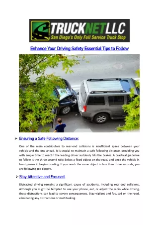 Enhance Your Driving Safety Essential Tips to Follow