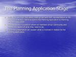 The Planning Application Stage