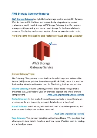 AWS Storage Gateway features