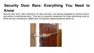 Security Door Bars_ Everything You Need to Know