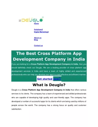 Cross Platform App Development Company in India _ Deuglo
