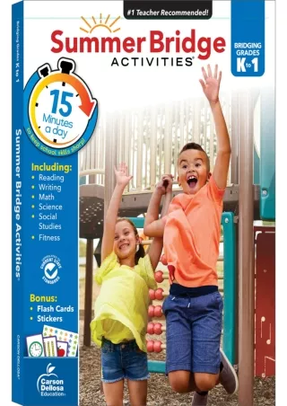 [PDF] DOWNLOAD FREE Summer Bridge Activities Kindergarten to 1st Grade Workbooks