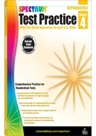 PDF Carson Dellosa Spectrum 4th Grade Test Practice Workbook All Subjects, Ages