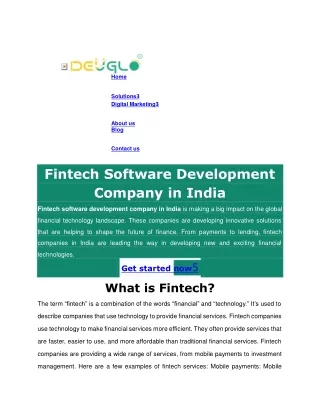 Fintech Software Development Company in India _ Deuglo