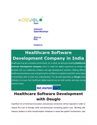 Healthcare Software Development Company in India _ Deuglo