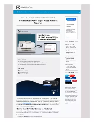 How to Setup HP ENVY Inspire 7955e Printer on Windows?