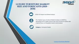 Luxury Furniture Market Size and Forecasts (2020 - 2030)