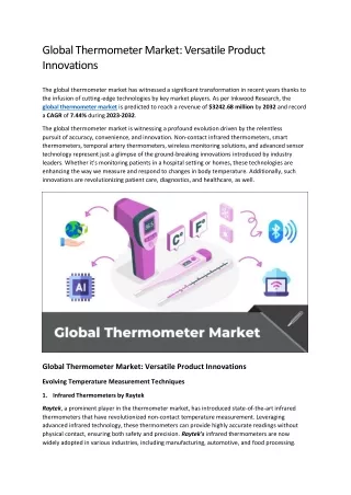 Global Thermometer Market: Versatile Product Innovations