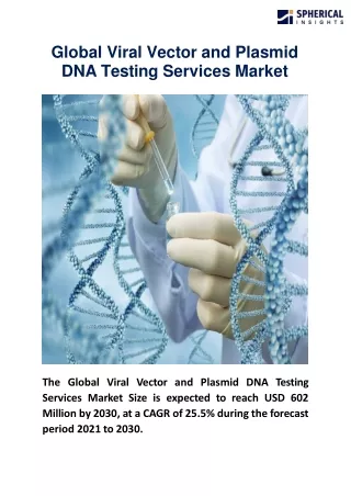 Global Viral Vector And Plasmid DNA Testing Services Market