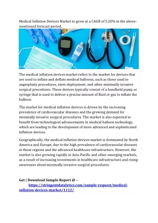 Medical Inflation Devices Market to grow at a CAGR of 5