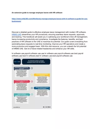 An extensive guide to manage employee leaves with HR software- uae