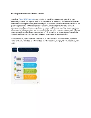 Measuring the business impact of HR software- oman