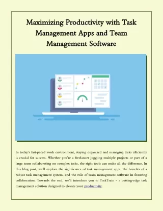 Maximizing Productivity with Task Management Apps and Team Management Software
