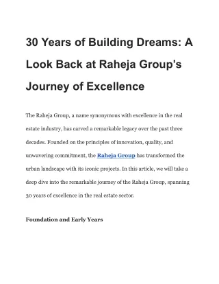 30 Years of Building Dreams_ A Look Back at Raheja Group’s Journey of Excellence
