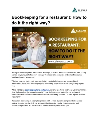Bookkeeping for a restaurant: How to do it the right way?