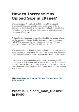 How to Increase Max Upload Size in cPanel