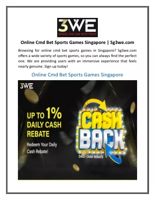 Online Cmd Bet Sports Games Singapore Sg3we