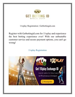 11xplay Registration Getbettingid