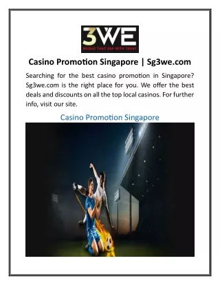 Casino Promotion Singapore Sg3we