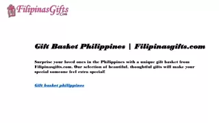 Gift Basket Philippines  Filipinasgifts.com