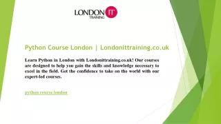 Python Course London  Londonittraining.co.uk