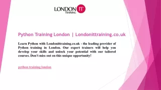 Python Training London  Londonittraining.co.uk