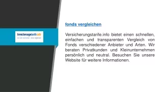 Fonds vergleichen | Versicherungstarife.info