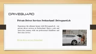 Private Driver Services Switzerland - Driveguard.ch