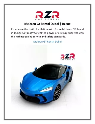 Mclaren Gt Rental Dubai Rzr.ae