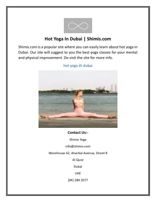 Hot Yoga In Dubai Shimis