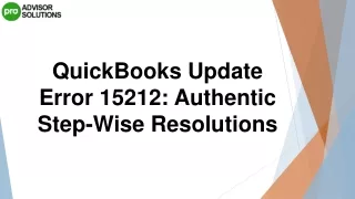 How To Deal With QuickBooks Update Error 15212