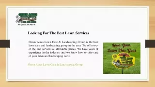 Looking For The Best Lawn Services