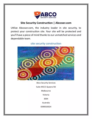 Site Security Construction  Abcoser.com