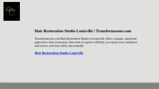 Hair Restoration Studio Louisville  Transformasons.com