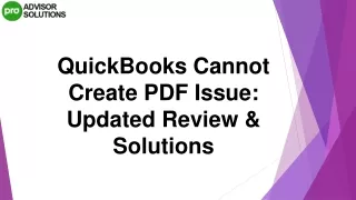 How To Deal With QuickBooks Cannot Create PDF Issue
