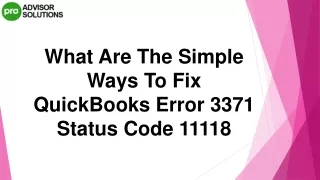 Best Way To Fix QuickBooks Error 3371 Status Code 11118