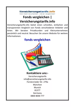 Fonds vergleichen | Versicherungstarife.info