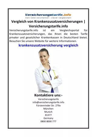 Vergleich von Krankenzusatzversicherungen | Versicherungstarife.info