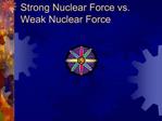 Strong Nuclear Force vs. Weak Nuclear Force