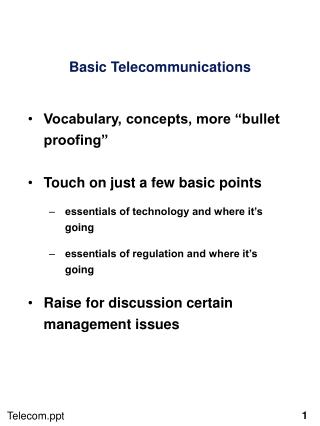 Basic Telecommunications